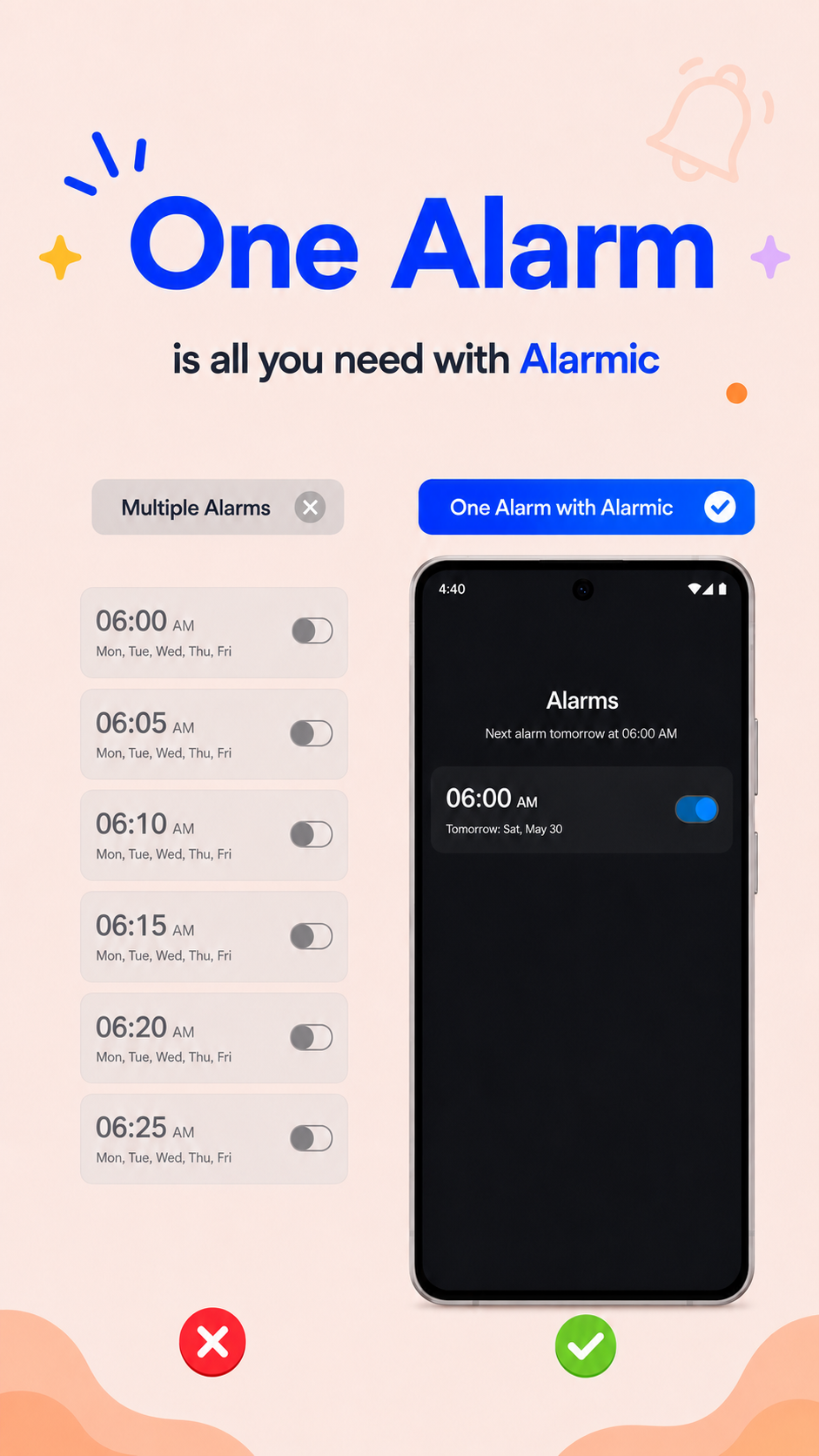 One alarm feature screenshot